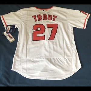 Los Angeles Angels #27 Mike Trout New jersey white